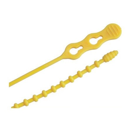 Ecm Industries Beadle Wrap, 12 in L, 3-1/4 in Max Bundle Dia., Yellow, Nylon 6/6, 70 lb Strength 45-12BEADYW